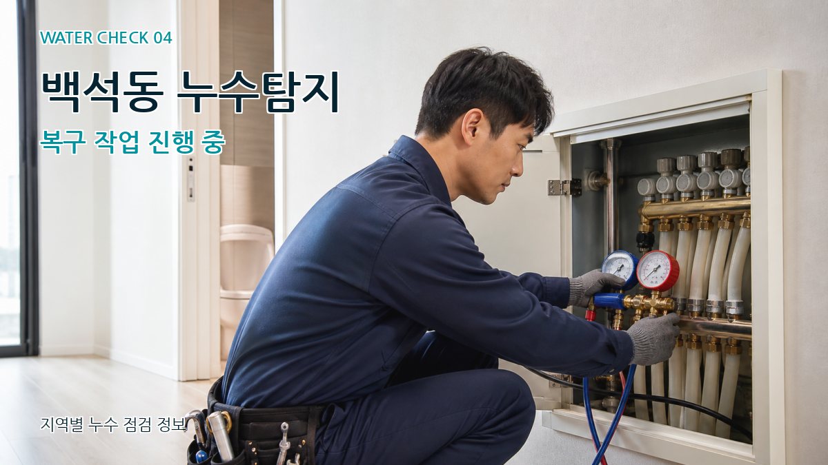 백석동 누수탐지 복구 작업 진행 중