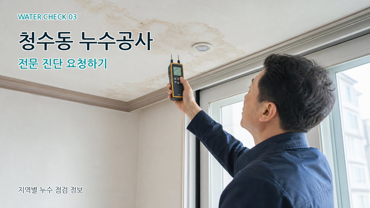청수동 천장누수 누수탐지 이미지