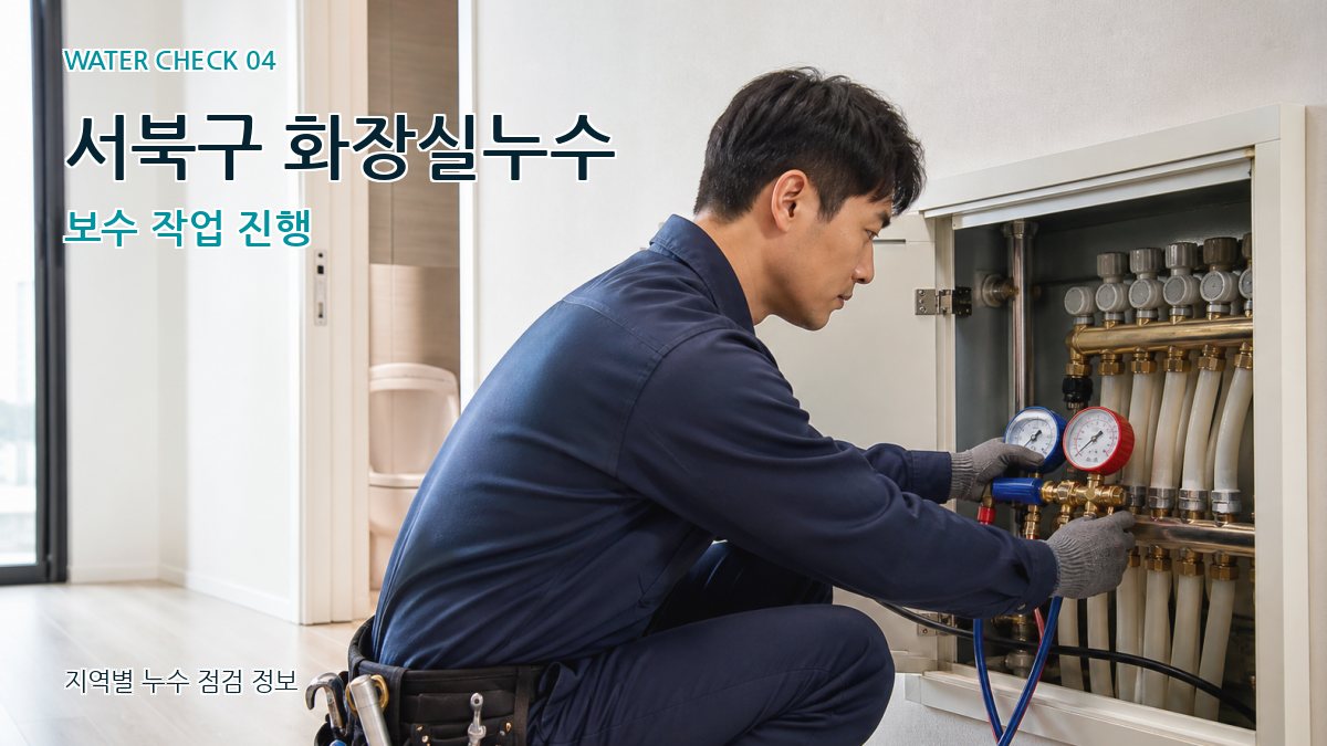 서북구 화장실누수 보수 작업 진행