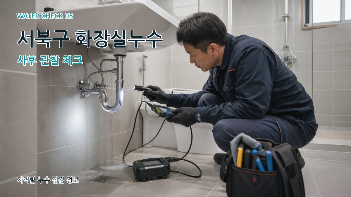 서북구 화장실누수 사후 관찰 체크