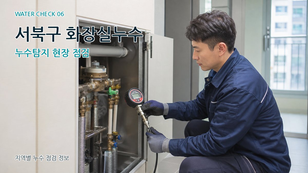 서북구 화장실누수 누수탐지 현장 점검