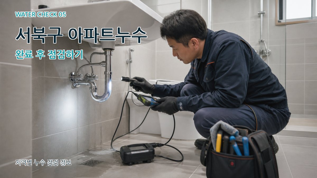 서북구 아파트누수 완료 후 점검하기