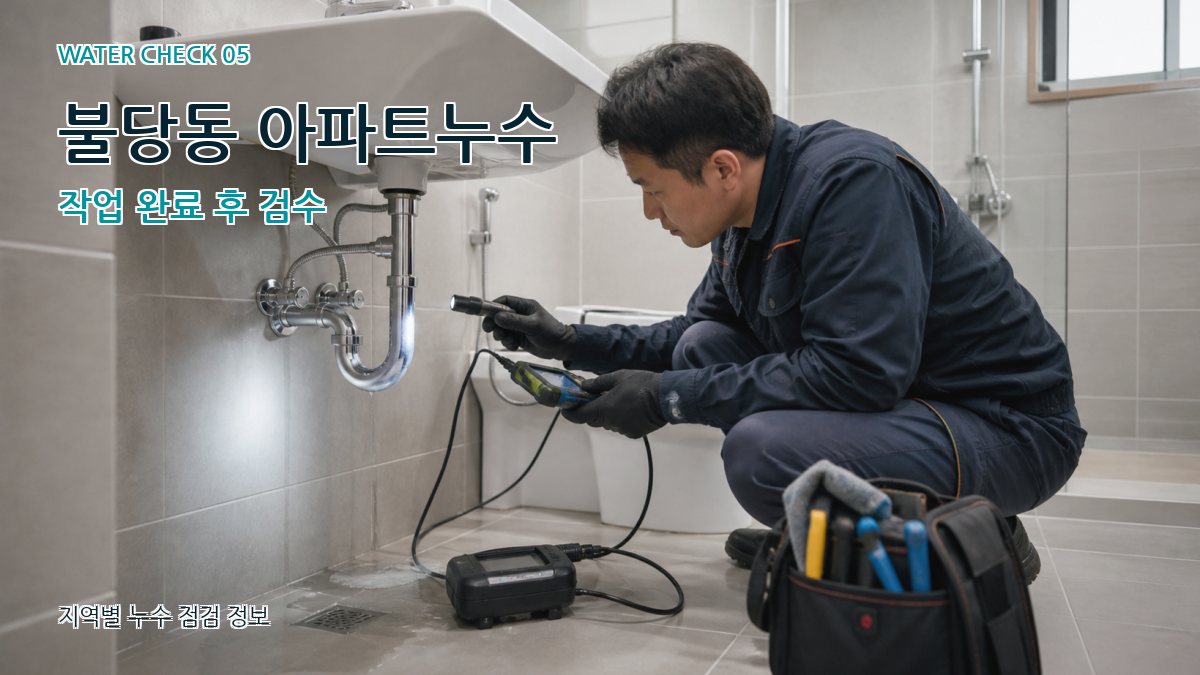 불당동 아파트누수 작업 완료 후 검수